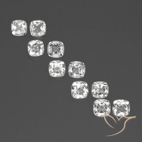 4.89캐럿 천연 화이트 토파즈 보석, 쿠션 컷, 4.6×4.5 mm, VVS-VS