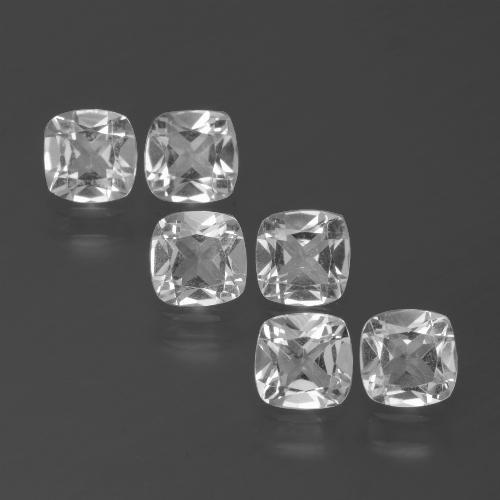 2.64캐럿 천연 클리어 화이트 토파즈 보석, 쿠션 컷, 4.6×4.6 mm, VVS-VS