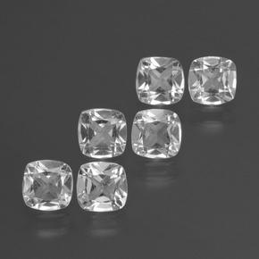 2.64캐럿 천연 클리어 화이트 토파즈 보석, 쿠션 컷, 4.6×4.6 mm, VVS-VS