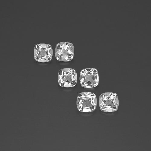 2.92캐럿 천연 클리어 화이트 토파즈 보석, 쿠션 컷, 4.6×4.6 mm, VVS-VS
