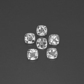 2.92캐럿 천연 클리어 화이트 토파즈 보석, 쿠션 컷, 4.6×4.6 mm, VVS-VS