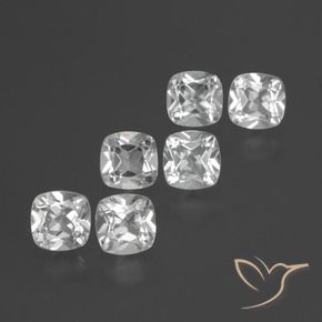 2.96캐럿 천연 화이트 토파즈 보석, 쿠션 컷, 4.6×4.6 mm, VVS-VS