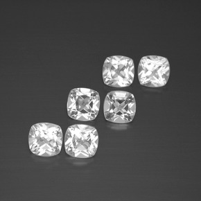 3.14캐럿 천연 화이트 토파즈 보석, 쿠션 컷, 4.6×4.6 mm, VVS-VS