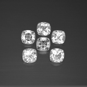 3.14캐럿 천연 화이트 토파즈 보석, 쿠션 컷, 4.6×4.6 mm, VVS-VS
