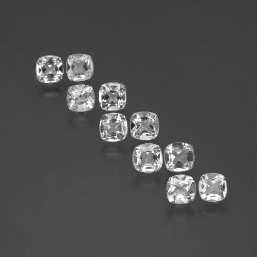 4.37캐럿 천연 클리어 화이트 토파즈 보석, 쿠션 컷, 4.6×4.6 mm, VVS-VS