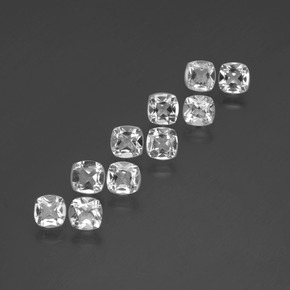 4.37캐럿 천연 클리어 화이트 토파즈 보석, 쿠션 컷, 4.6×4.6 mm, VVS-VS