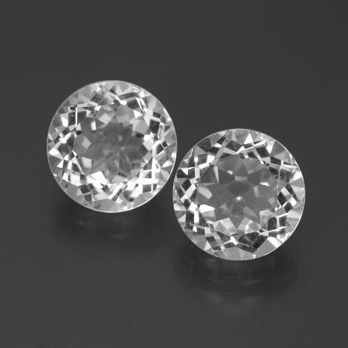 7.13캐럿 천연 화이트 토파즈 보석, 라운드 컷, 9.06 mm, VVS-VS