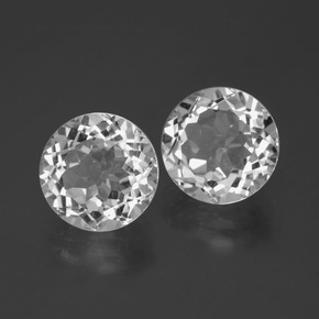 7.13캐럿 천연 화이트 토파즈 보석, 라운드 컷, 9.06 mm, VVS-VS