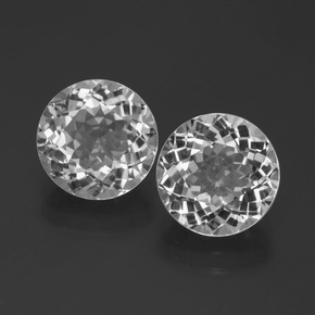 6.98캐럿 천연 화이트 토파즈 보석, 라운드 컷, 9.42 mm, VVS-VS