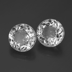 6.98캐럿 천연 화이트 토파즈 보석, 라운드 컷, 9.42 mm, VVS-VS