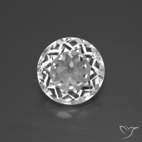 4.19ct 자연스러운 클리어 화이트 황옥, 둥근, VVS-VS