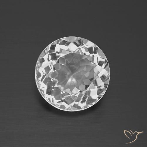 4.44ct 자연스러운 클리어 화이트 황옥, 둥근, VVS-VS