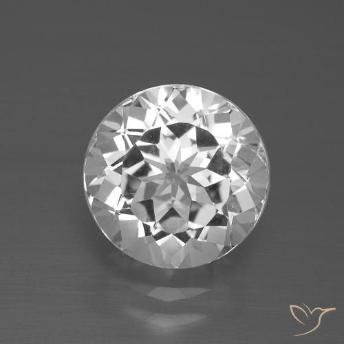 3.40ct 자연스러운 클리어 화이트 황옥, 둥근, VVS-VS