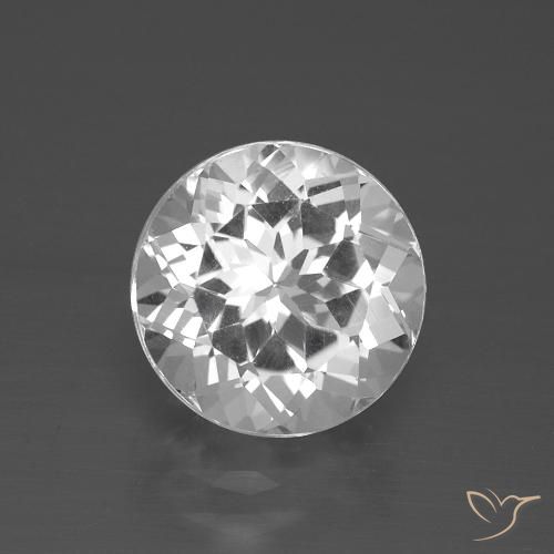 3.51ct 자연스러운 하얀색 황옥, 둥근, VVS-VS