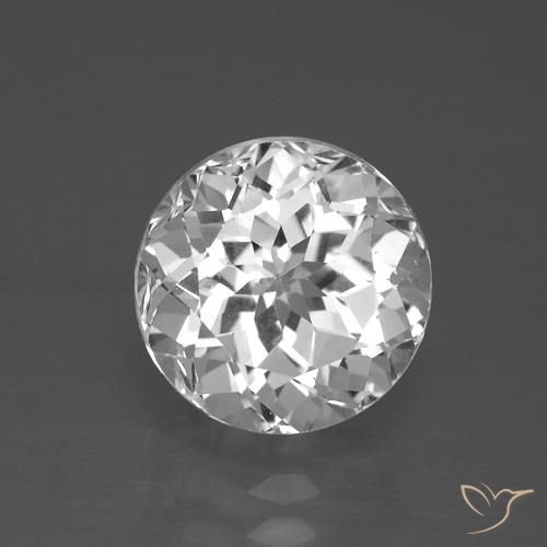 4.14ct 자연스러운 클리어 화이트 황옥, 둥근, VVS-VS