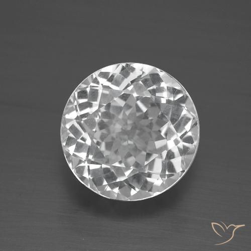 3.68ct 자연스러운 하얀색 황옥, 둥근, VVS-VS