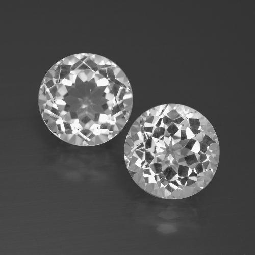 6.79캐럿 천연 클리어 화이트 토파즈 보석, 라운드 컷, 8.95 mm, VVS-VS