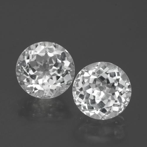 5.23캐럿 천연 클리어 화이트 토파즈 보석, 라운드 컷, 8.25 mm, VVS-VS