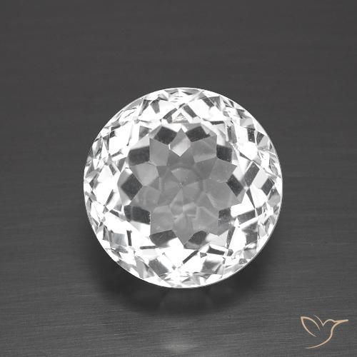 3.40ct 자연스러운 클리어 화이트 황옥, 둥근, VVS-VS
