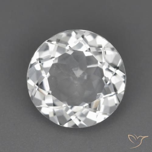 3.08ct 자연스러운 클리어 화이트 황옥, 둥근, VS