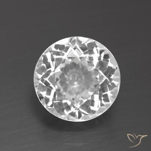 3.41ct 자연스러운 클리어 화이트 황옥, 둥근, VVS-VS