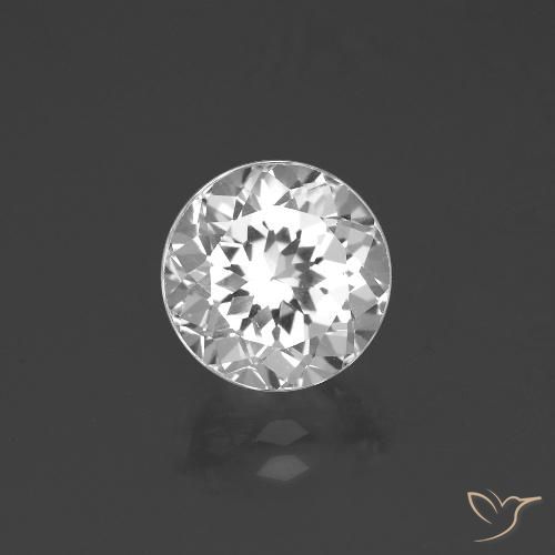 3.69ct 자연스러운 하얀색 황옥, 둥근, VVS-VS