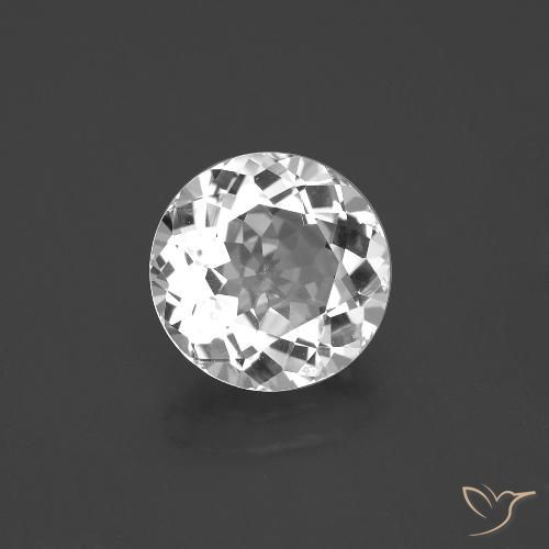 3.51ct 자연스러운 하얀색 황옥, 둥근, VVS-VS