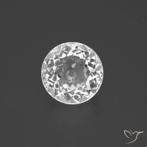 3.88ct 자연스러운 하얀색 황옥, 둥근, VS
