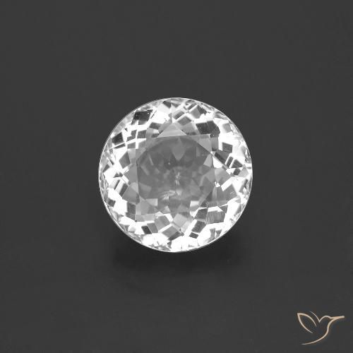 3.43ct 자연스러운 하얀색 황옥, 둥근, VVS-VS