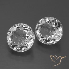 7.05캐럿 천연 클리어 화이트 토파즈 보석, 라운드 컷, 9.43 mm, VVS-VS