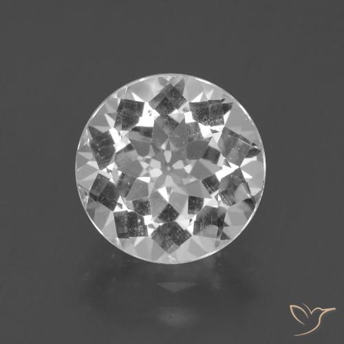4.83ct 자연스러운 클리어 화이트 황옥, 둥근, VVS-VS