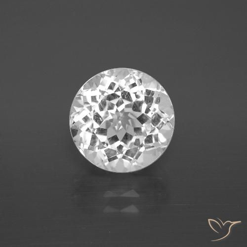 4.43ct 자연스러운 클리어 화이트 황옥, 둥근, VS