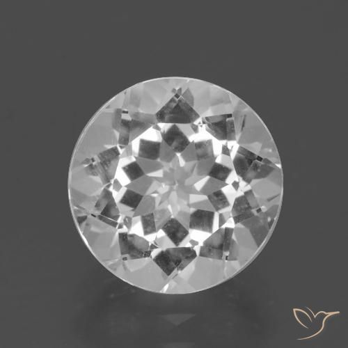 4.33ct 자연스러운 클리어 화이트 황옥, 둥근, VVS-VS