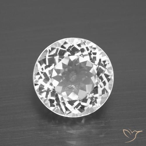 4.49ct 자연스러운 클리어 화이트 황옥, 둥근, VVS-VS