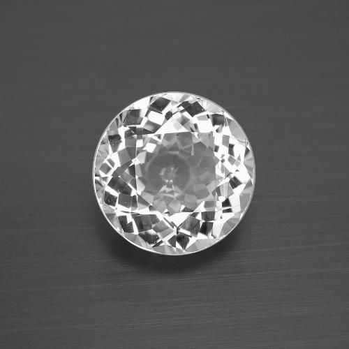 4.05캐럿 천연 클리어 화이트 토파즈, 라운드 컷, 9.87 mm, VVS
