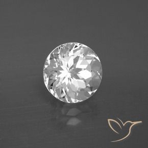 3.74캐럿 천연 화이트 토파즈, 라운드 컷, 9.08 mm, VVS-VS