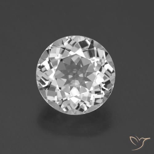 4.75ct 자연스러운 클리어 화이트 황옥, 둥근, VVS-VS