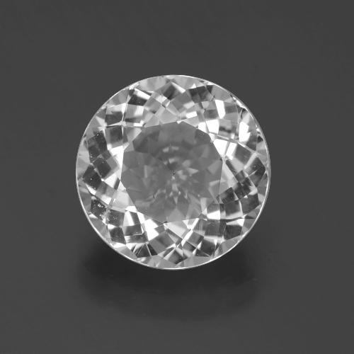 4.96캐럿 천연 클리어 화이트 토파즈, 라운드 컷, 10.79 mm, VS