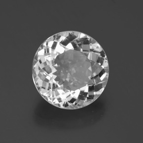 4.96캐럿 천연 클리어 화이트 토파즈, 라운드 컷, 10.79 mm, VS