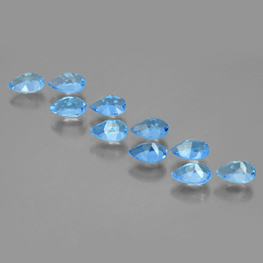 5.30캐럿 천연 스위스 블루 토파즈 보석, 배 모양, 6×4.1 mm, VVS-VS