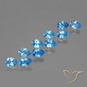 4.63캐럿 천연 스위스 블루 토파즈 보석, 배 모양, 6×4.1 mm, VVS-VS