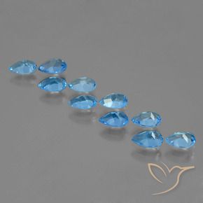 4.63캐럿 천연 스위스 블루 토파즈 보석, 배 모양, 6×4.1 mm, VVS-VS