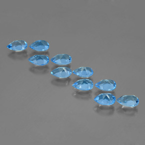 4.97캐럿 천연 스위스 블루 토파즈 보석, 배 모양, 6.1×4.1 mm, VVS-VS