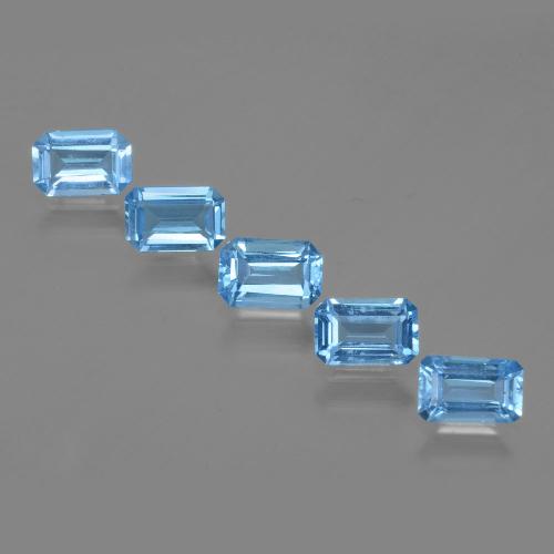3.09캐럿 천연 스위스 블루 황옥 보석, 에메랄드 컷, VVS-VS