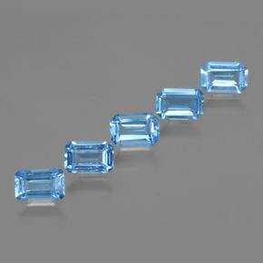 3.09캐럿 천연 스위스 블루 황옥 보석, 에메랄드 컷, VVS-VS