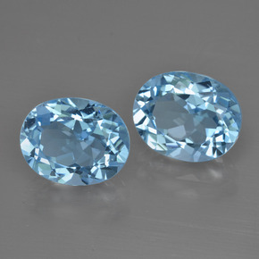 6.95캐럿 천연 스카이 블루 토파즈 보석, 타원형 컷, 10.2×8.2 mm, VS