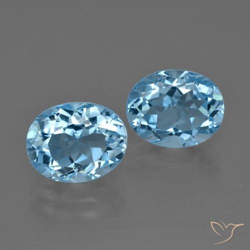 7.05캐럿 천연 스위스 블루 토파즈 보석, 타원형 컷, 10.1×8.1 mm, VVS-VS