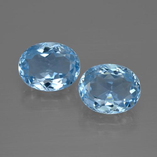 7.00캐럿 천연 스카이 블루 토파즈 보석, 타원형 컷, 10.1×8.2 mm, VVS-VS