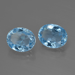 7.00캐럿 천연 스카이 블루 토파즈 보석, 타원형 컷, 10.1×8.2 mm, VVS-VS