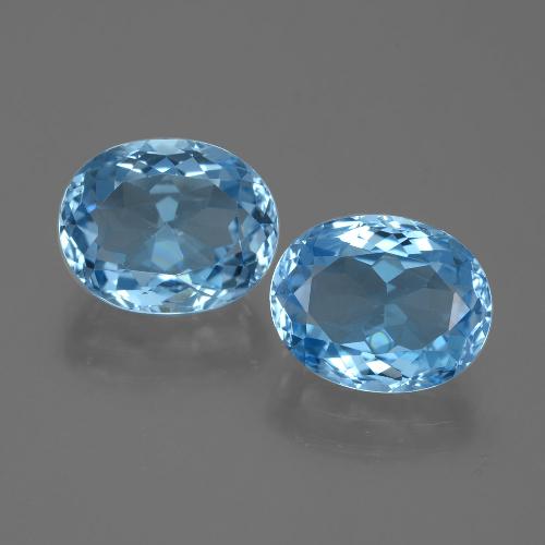 7.36캐럿 천연 스위스 블루 토파즈 보석, 타원형 컷, 10.2×8.2 mm, VVS